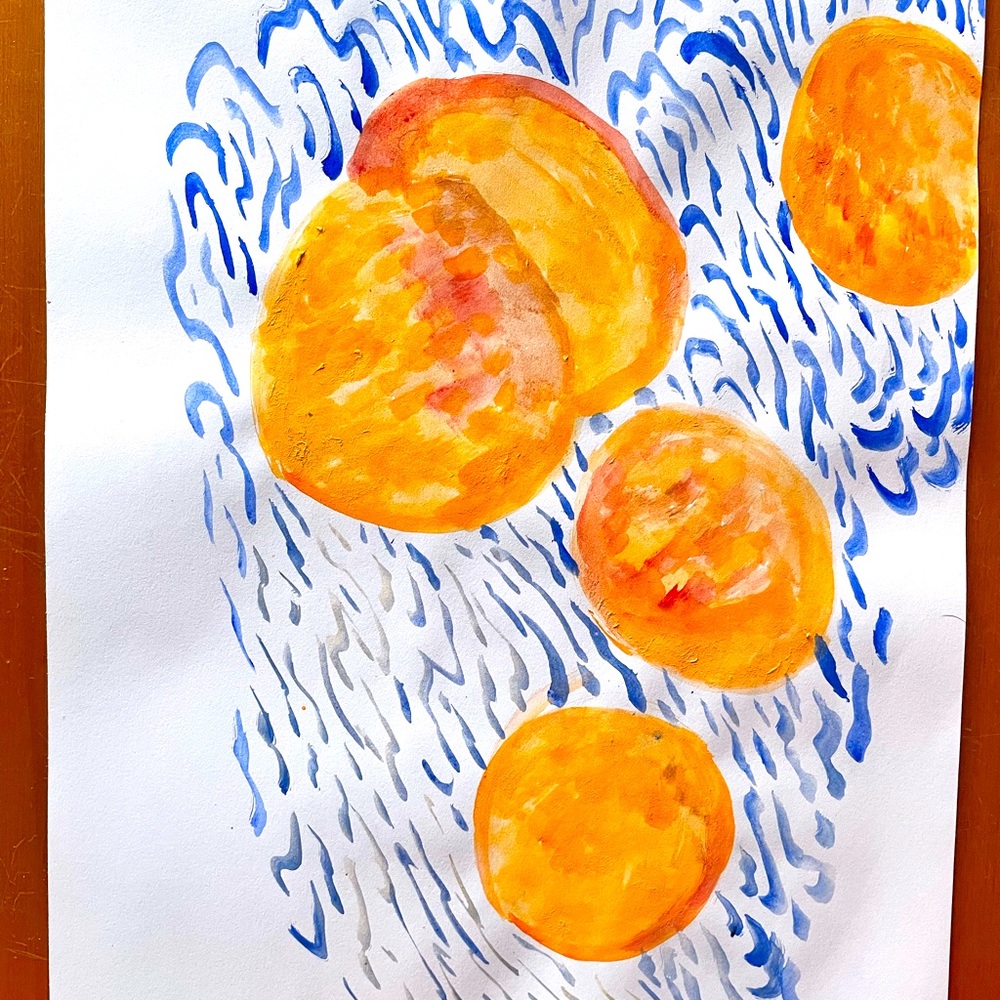 Peaches Handmade Original Watercolor